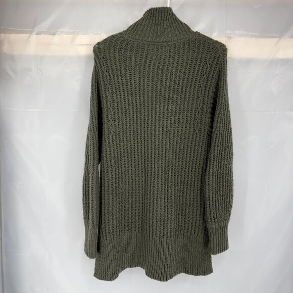 Pilcro Anthropologie Women XXS Chunky Knit Cardigan Sweater Full Zip Green Tunic - Picture 3 of 9